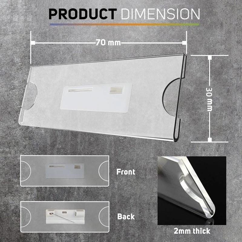 Index Card Holder - Clip de Seguridad Transparente para Tarjetas